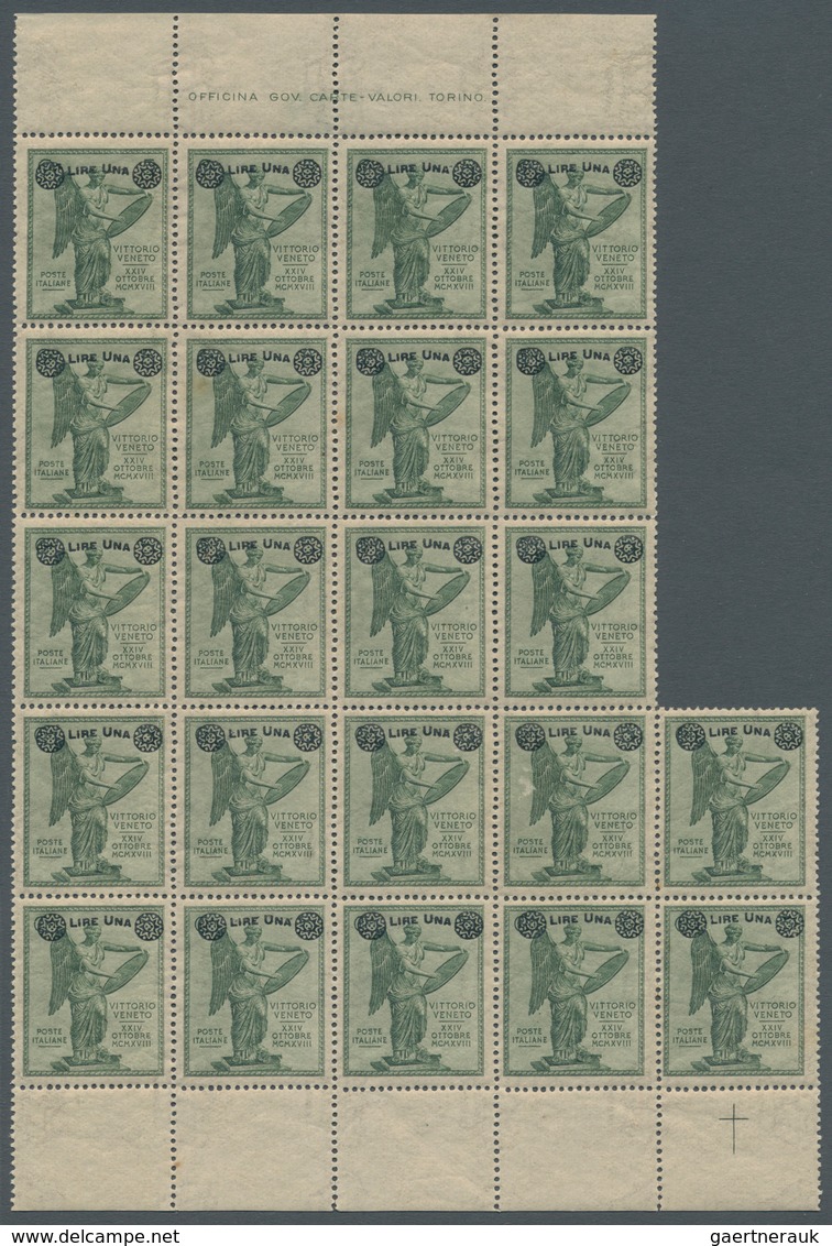 Italien: 1924, Overprinted Issue Complete Set Of 4 Values, Each In 12 Blocks And Over 110 Complete S - Colecciones