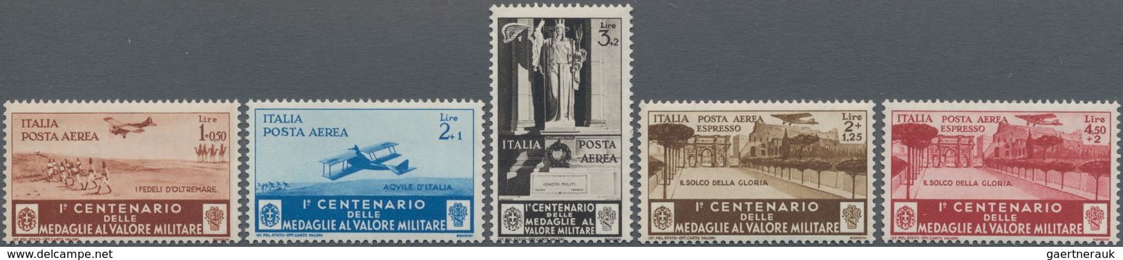 Italien: 1933/1934, Lot Of Four Better Complete Stes MNH: 1933 Airmails Zeppelin (Sass. A45/50), 193 - Lotti E Collezioni