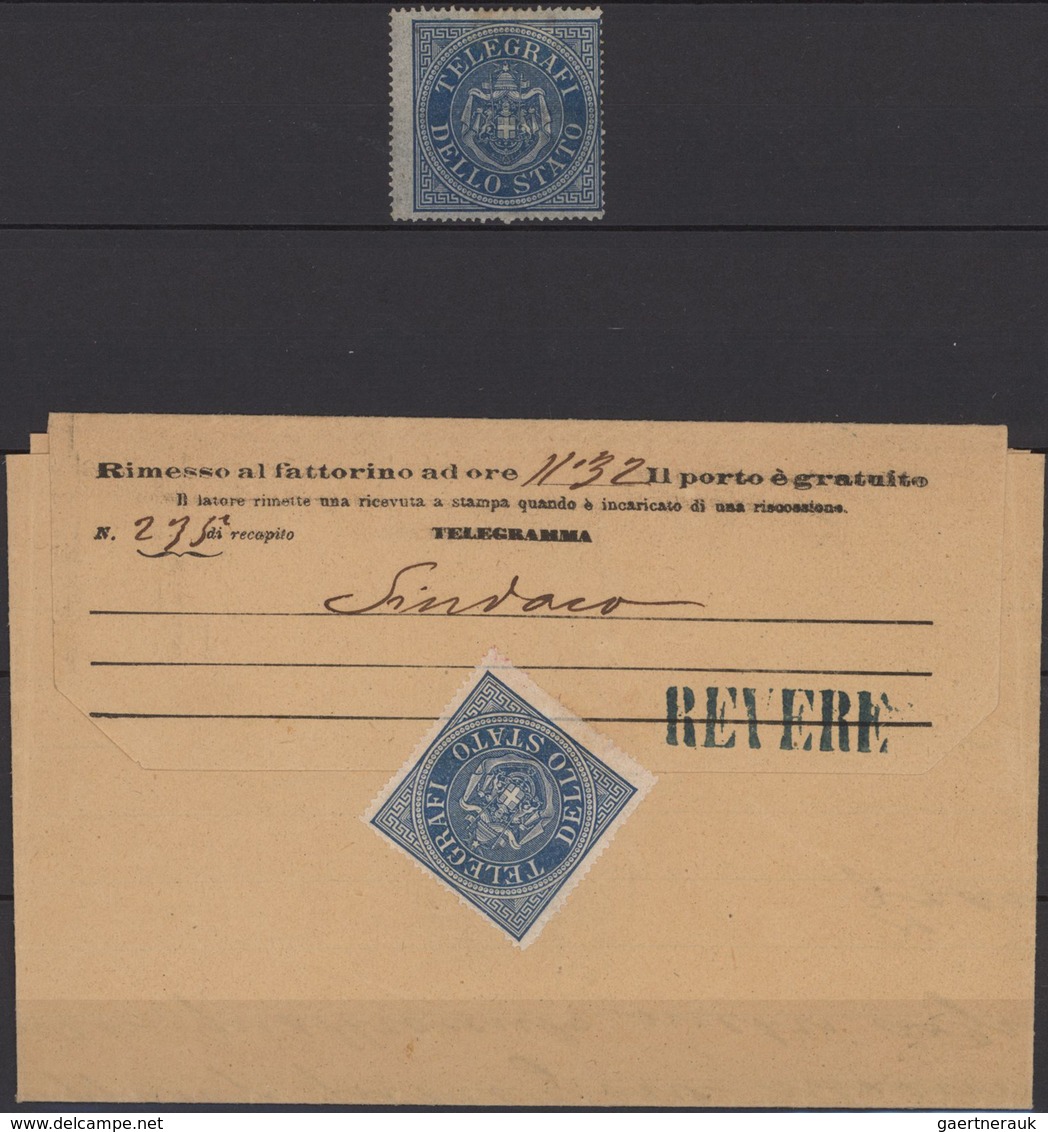 Italien - Verrechnungsmarken: 1874, 10c. Bistre (Mi./Sass.no 1) On Piece 1.8.1885 Plus Imperf. Prova - Fiscaux