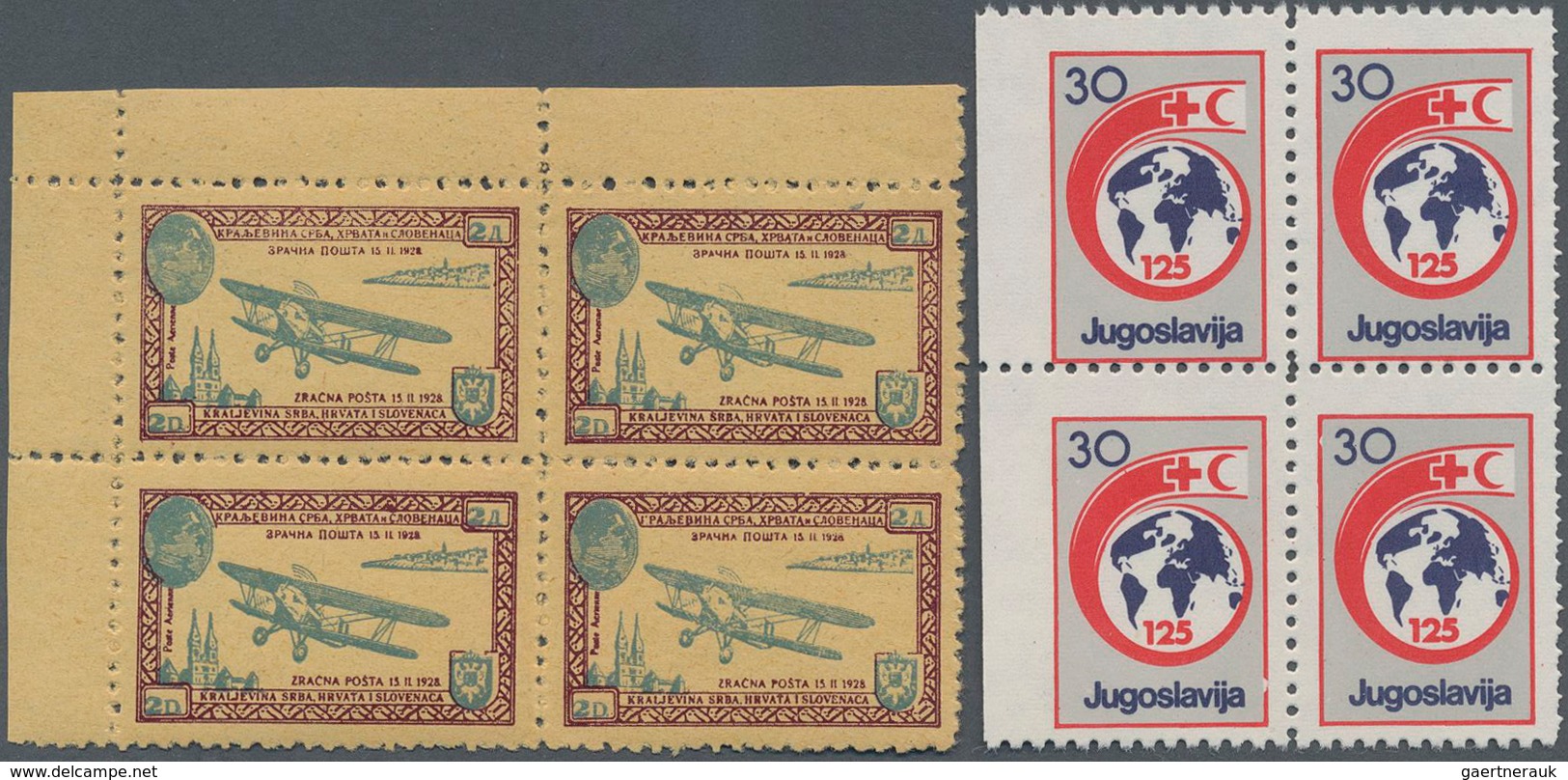 Jugoslawien: 1900/1990 (ca.), Miscellaneous Lot Incl. Vignettes, Charity Tax Stamps Imperf/partly Im - Lettres & Documents