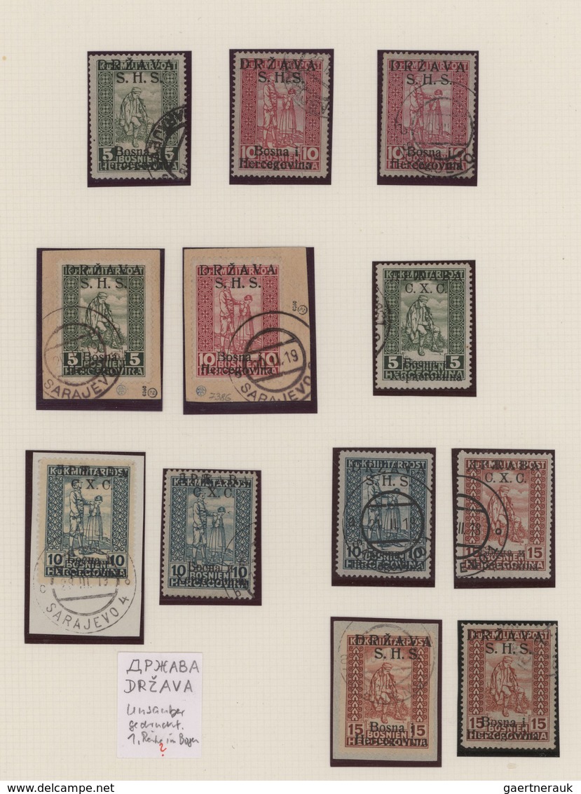 Jugoslawien: 1918/1919, Overprints On Bosnia (Express Stamps, Invalids Stamps And Newspaper Stamps), - Cartas & Documentos