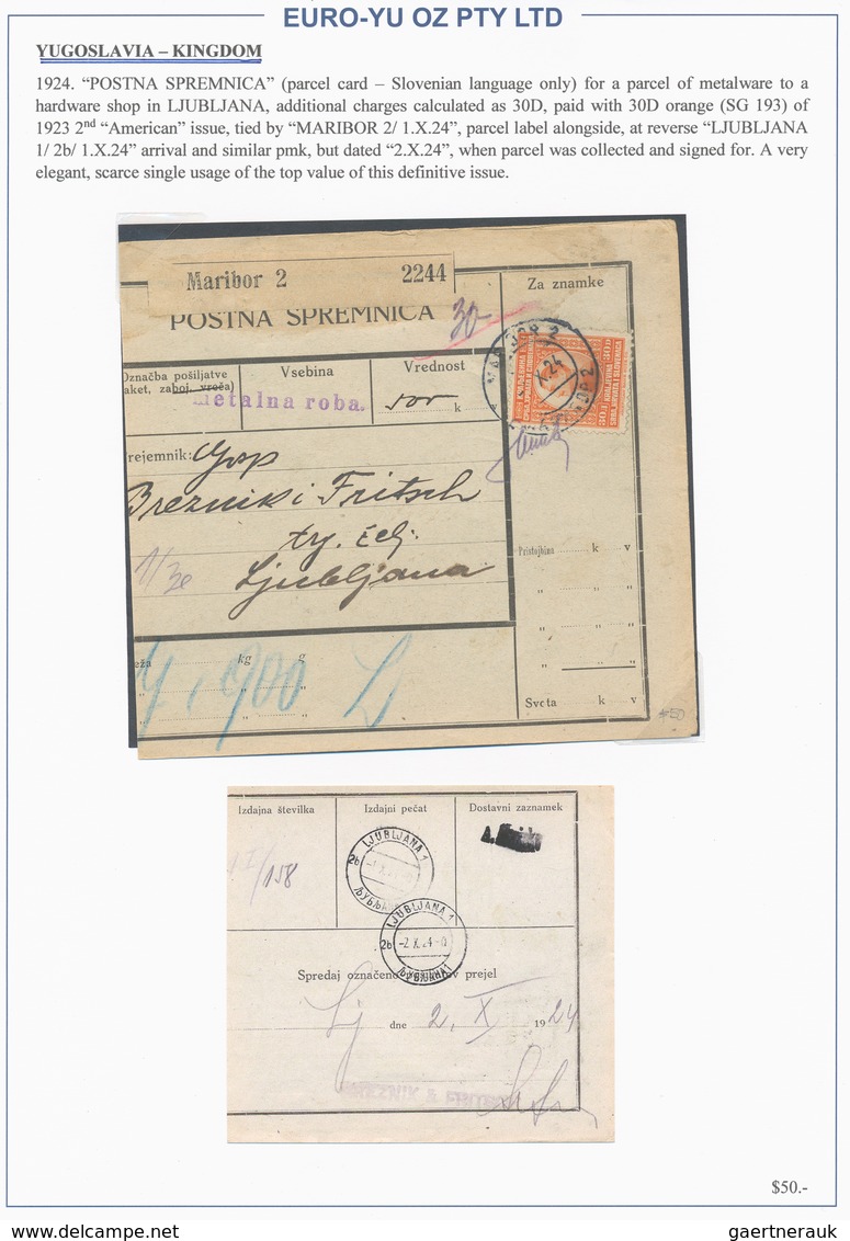 Jugoslawien: 1924/1941, Collection Of 31 Covers/cards (plus Some U/m Material) On Written Up Album P - Brieven En Documenten