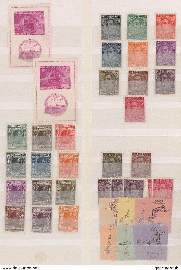 Jugoslawien: 1926/1953, Mint Assortment On Stockpages, Comprising Better Sets, E.g. 1926/1927 Defini - Briefe U. Dokumente