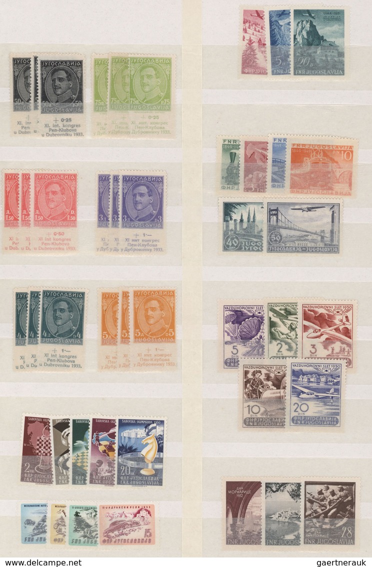 Jugoslawien: 1926/1953, Mint Assortment On Stockpages, Comprising Better Sets, E.g. 1926/1927 Defini - Cartas & Documentos