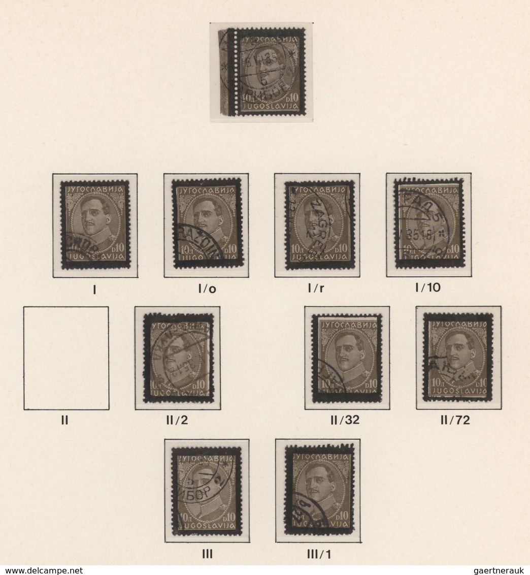 Jugoslawien: 1934, Mourning Issue, Specialised Collection Of More Than 180 Stamps 25pa. To 30din., A - Brieven En Documenten
