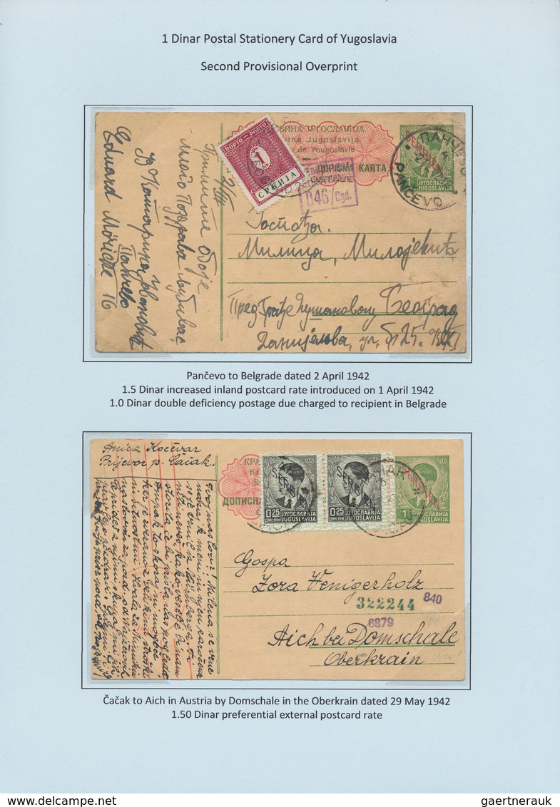 Jugoslawien: 1941/1945, Jugoslavia During WW II (independent Croatia, German Occupation Of Serbia, G - Lettres & Documents