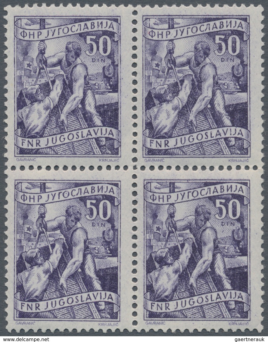 Jugoslawien: 1943/1956, Specialised Assortment On Retail Cards, Comprising Definitives And Commemora - Cartas & Documentos