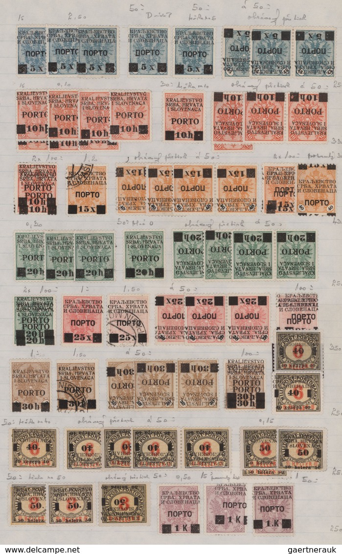 Jugoslawien - Portomarken: 1918/1933, Mint And Used Collection/accumulation Mounted On Pages, Well F - Strafport