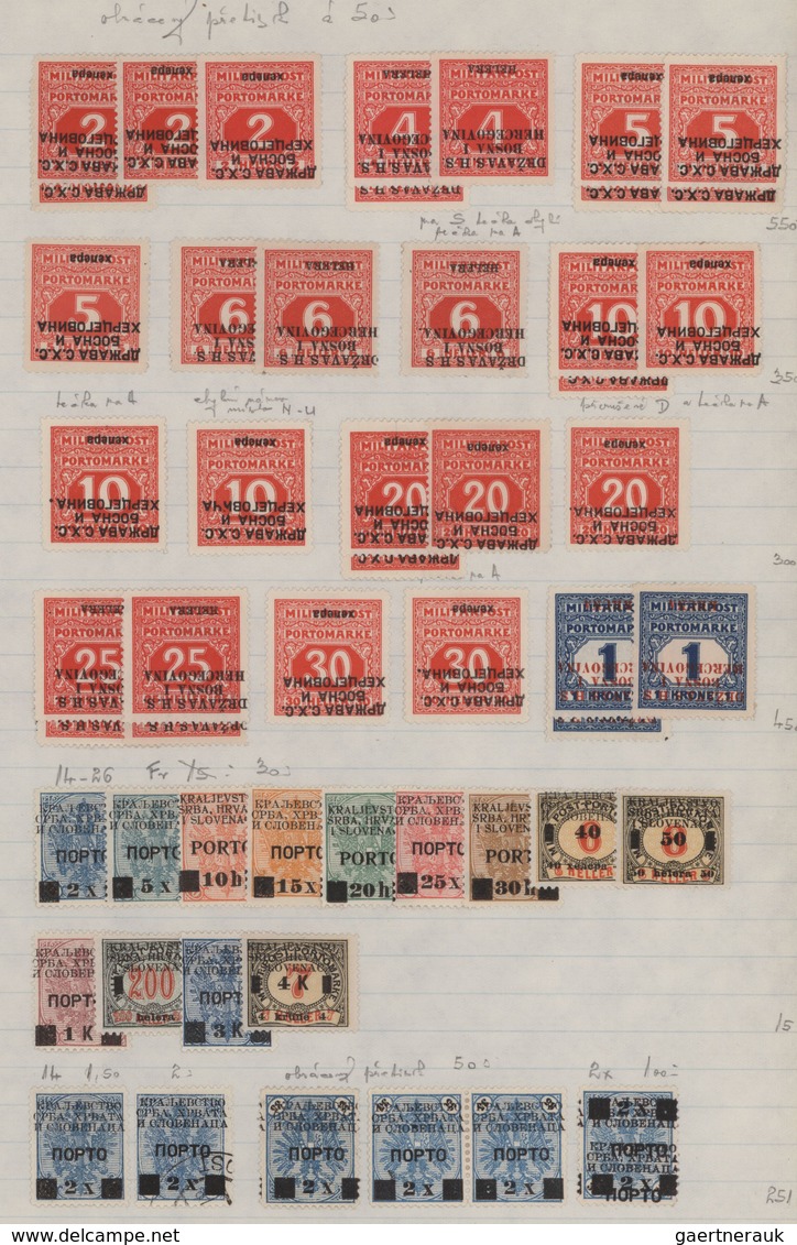 Jugoslawien - Portomarken: 1918/1933, Mint And Used Collection/accumulation Mounted On Pages, Well F - Timbres-taxe