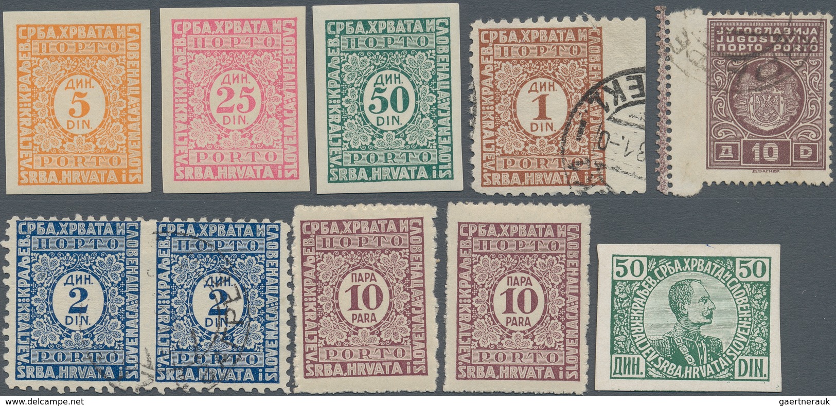 Jugoslawien - Portomarken: 1919/1950, Various Issues, Specialised Assortment Of Apprx. 67 Stamps, Sh - Timbres-taxe