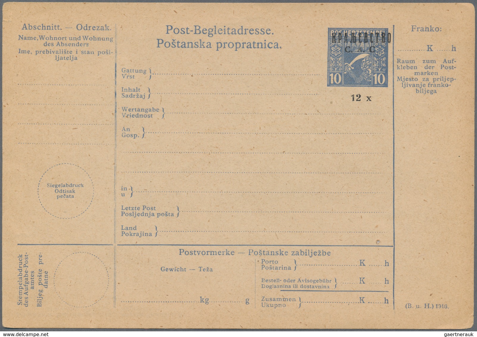 Jugoslawien - Ganzsachen: 1918/20, Small Unusual Holding Of Approx. 25 Unused And Partially Unfolded - Entiers Postaux