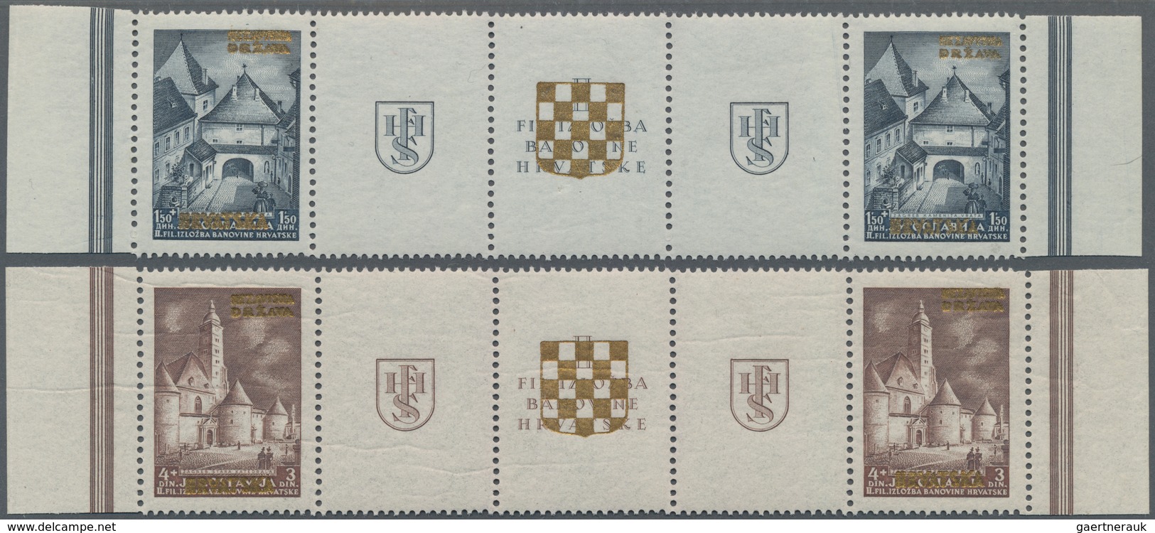 Kroatien: from 1918 interesting lot, almost only better single pieces, incl. trial prints, imperfora