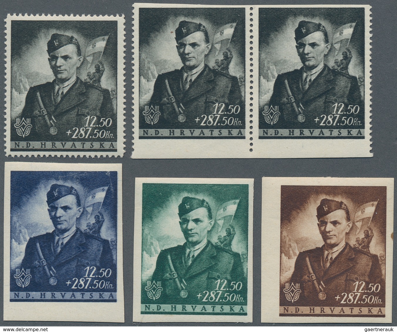 Kroatien: from 1918 interesting lot, almost only better single pieces, incl. trial prints, imperfora