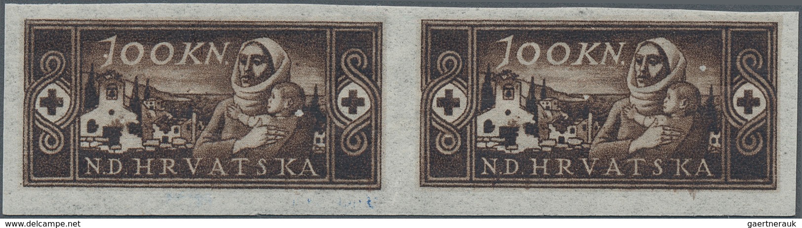 Kroatien: from 1918 interesting lot, almost only better single pieces, incl. trial prints, imperfora