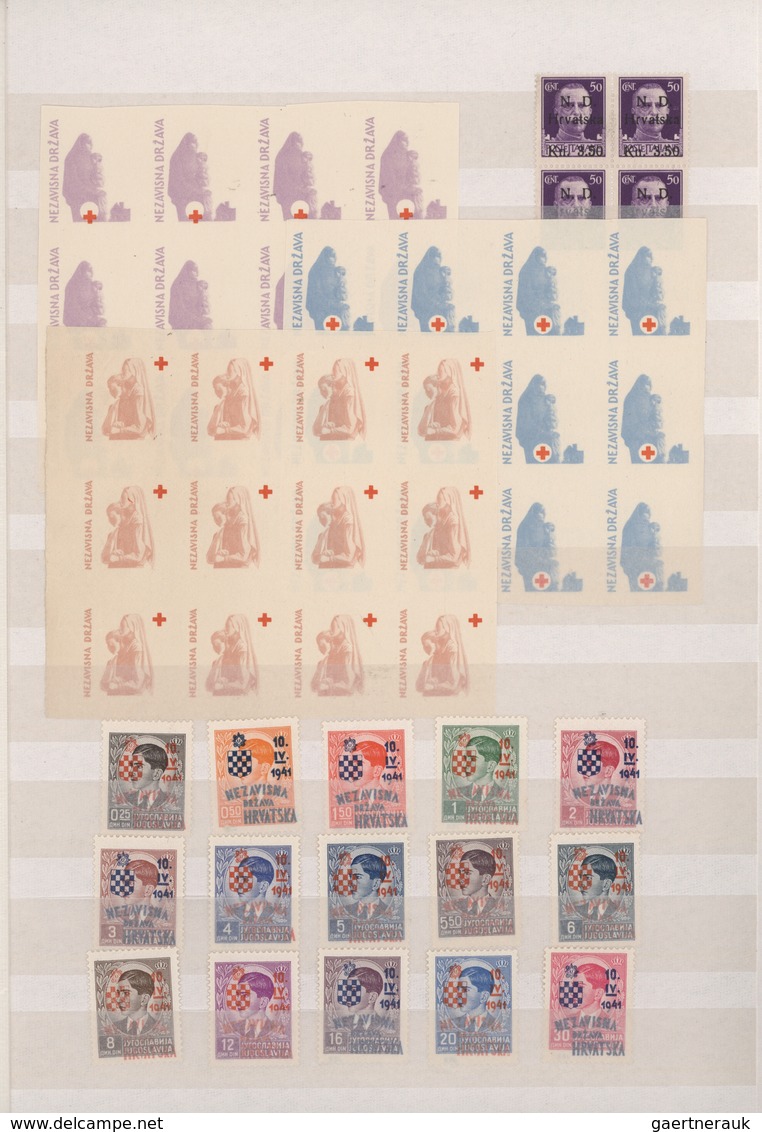 Kroatien: 1941/1944, Mint And Used Balance On Stockpages, Incl. 1941 3rd Overprint Set Complete Set - Kroatië