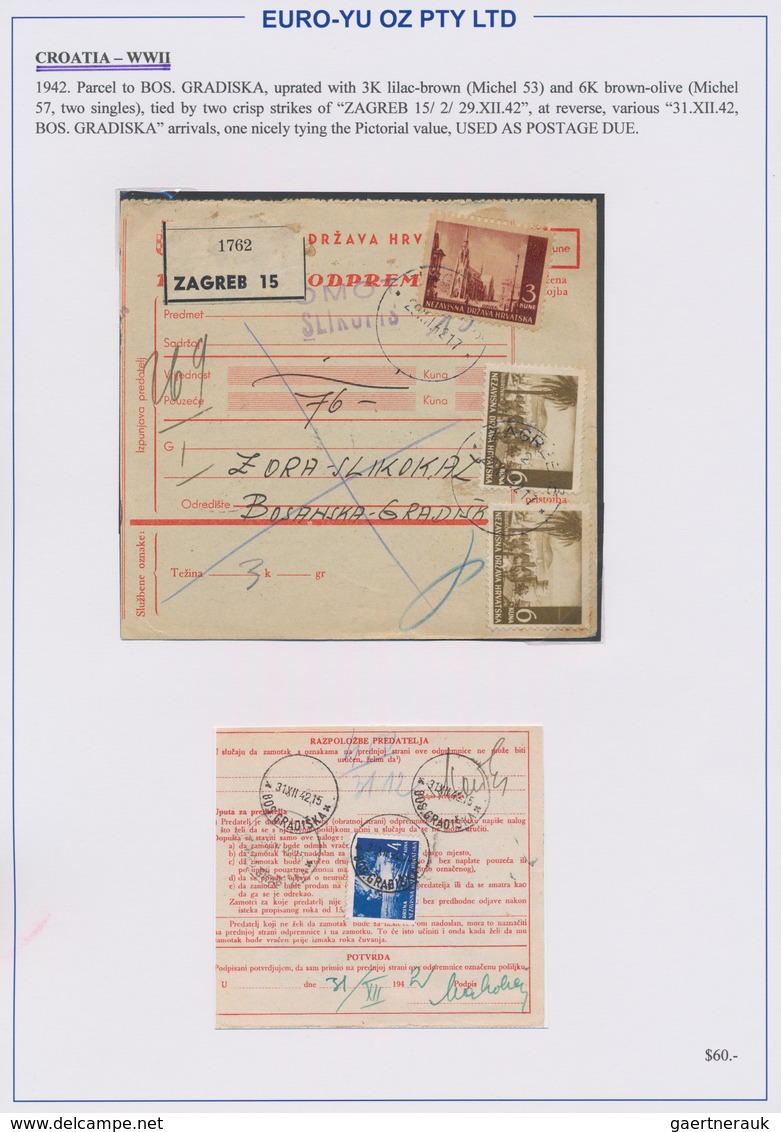 Kroatien: 1941/1945, Collection Of 48 Entires On Written Up Album Pages, Mainly Commercial Mail Incl - Croacia