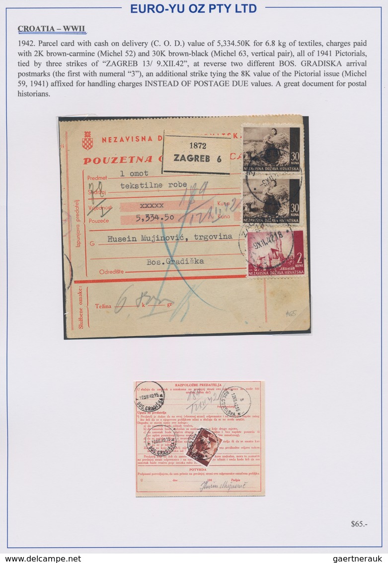 Kroatien: 1941/1945, Collection Of 48 Entires On Written Up Album Pages, Mainly Commercial Mail Incl - Croacia