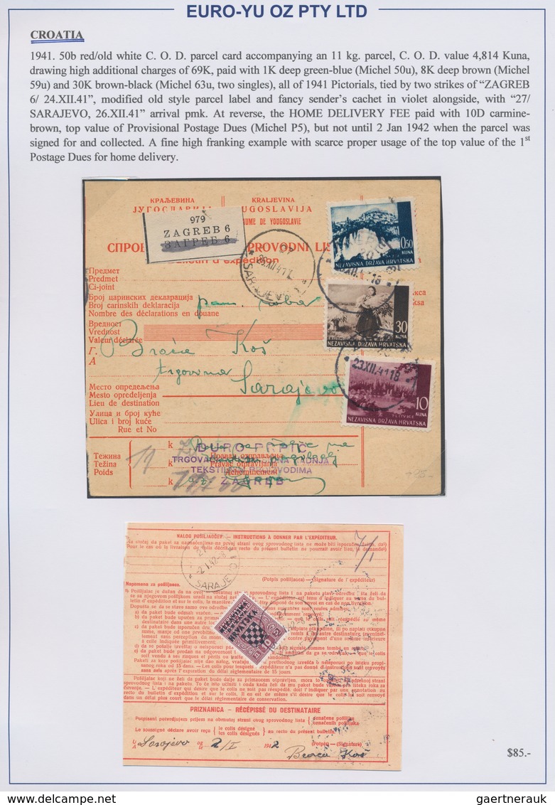 Kroatien: 1941/1945, collection of 48 entires on written up album pages, mainly commercial mail incl