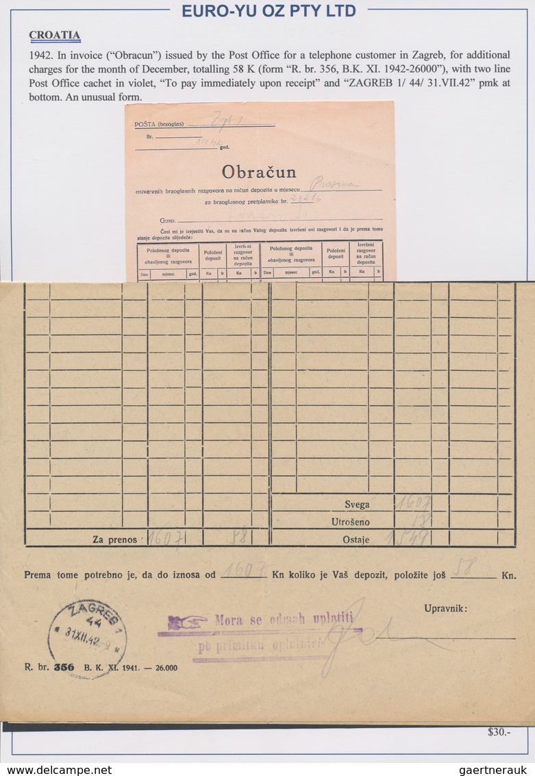 Kroatien: 1941/1945, collection of 48 entires on written up album pages, mainly commercial mail incl