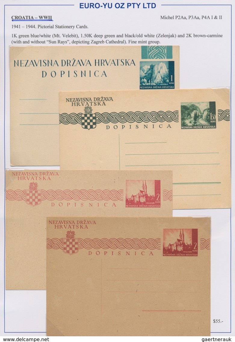 Kroatien: 1941/1945, collection of 48 entires on written up album pages, mainly commercial mail incl