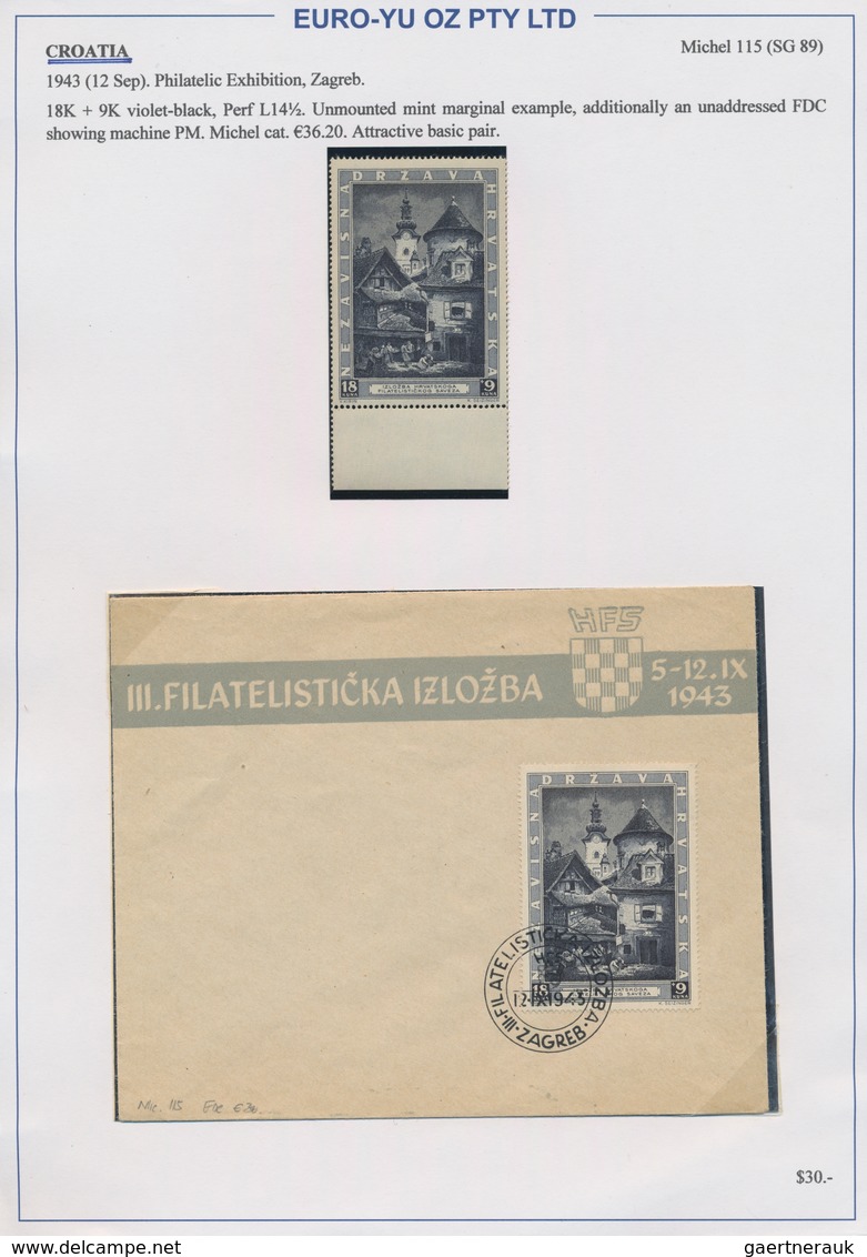 Kroatien: 1941/1945, collection of 48 entires on written up album pages, mainly commercial mail incl