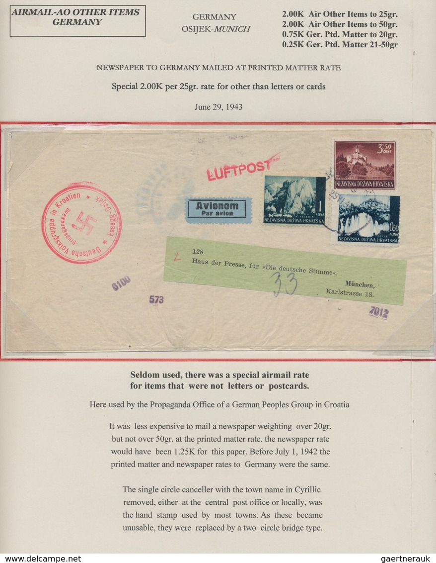 Kroatien: 1941/1945, Postal History Of Croatia, Extraordinary Exhibit Of Apprx. 280 Covers/cards On - Croacia