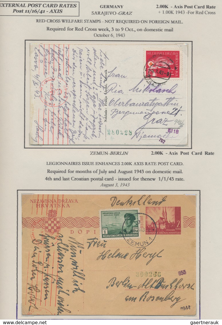 Kroatien: 1941/1945, Postal History of Croatia, extraordinary exhibit of apprx. 280 covers/cards on