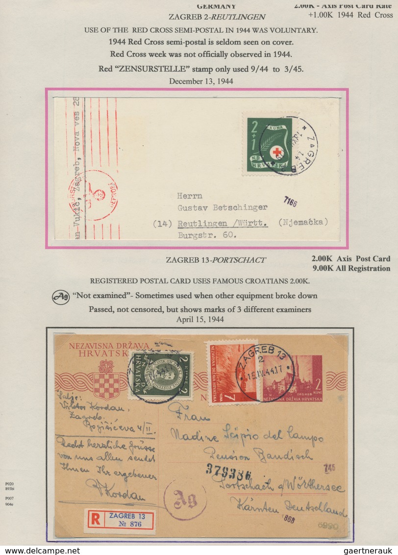 Kroatien: 1941/1945, Postal History of Croatia, extraordinary exhibit of apprx. 280 covers/cards on