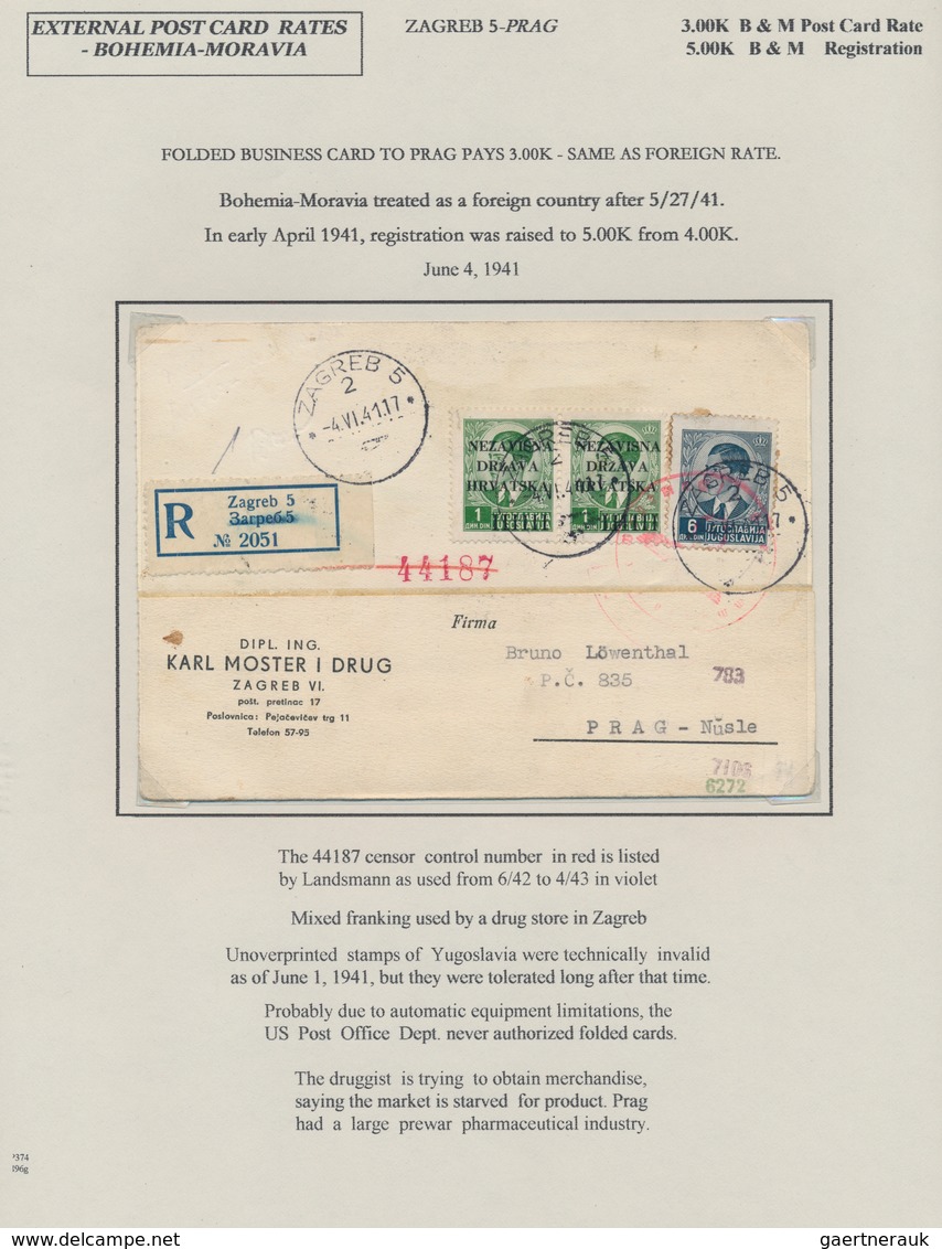 Kroatien: 1941/1945, Postal History of Croatia, extraordinary exhibit of apprx. 280 covers/cards on