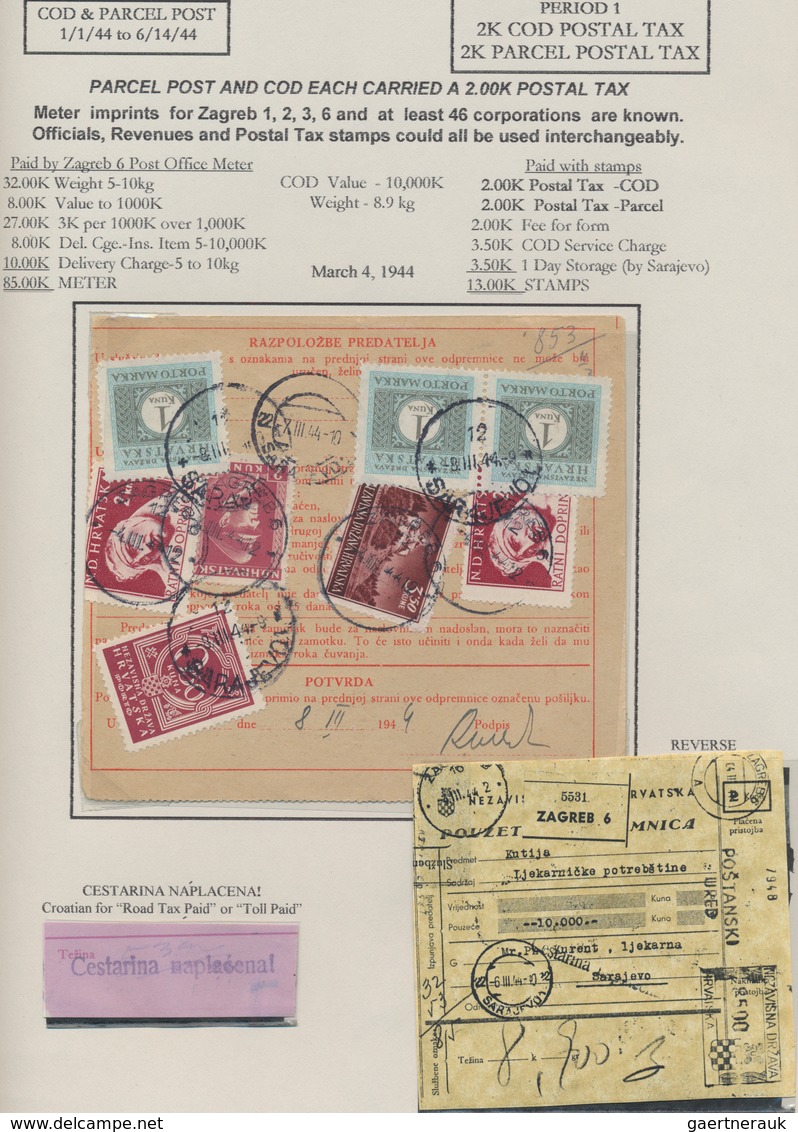 Kroatien: 1941/1945, Postal History of Croatia, extraordinary exhibit of apprx. 280 covers/cards on