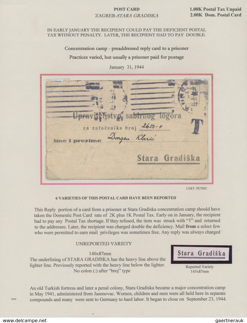 Kroatien: 1941/1945, Postal History of Croatia, extraordinary exhibit of apprx. 280 covers/cards on