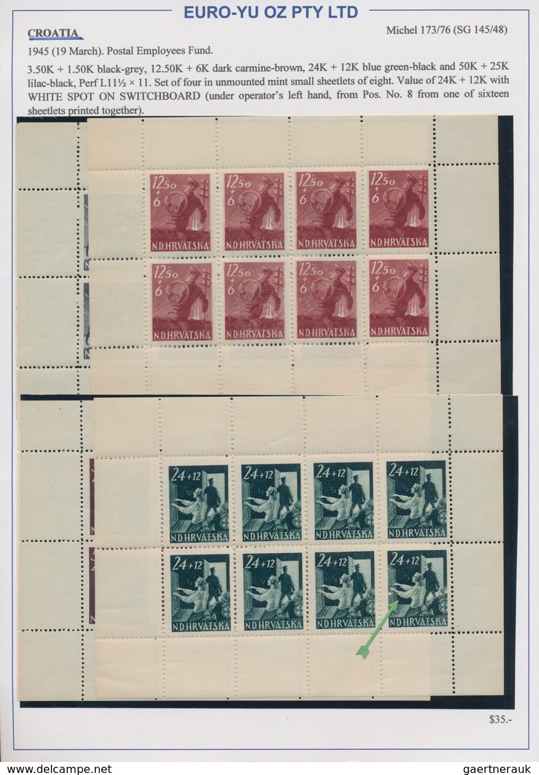 Kroatien: 1941/1945, Specialised U/m Assortment On Written Up Album Pages, Comprising Especially A N - Kroatië