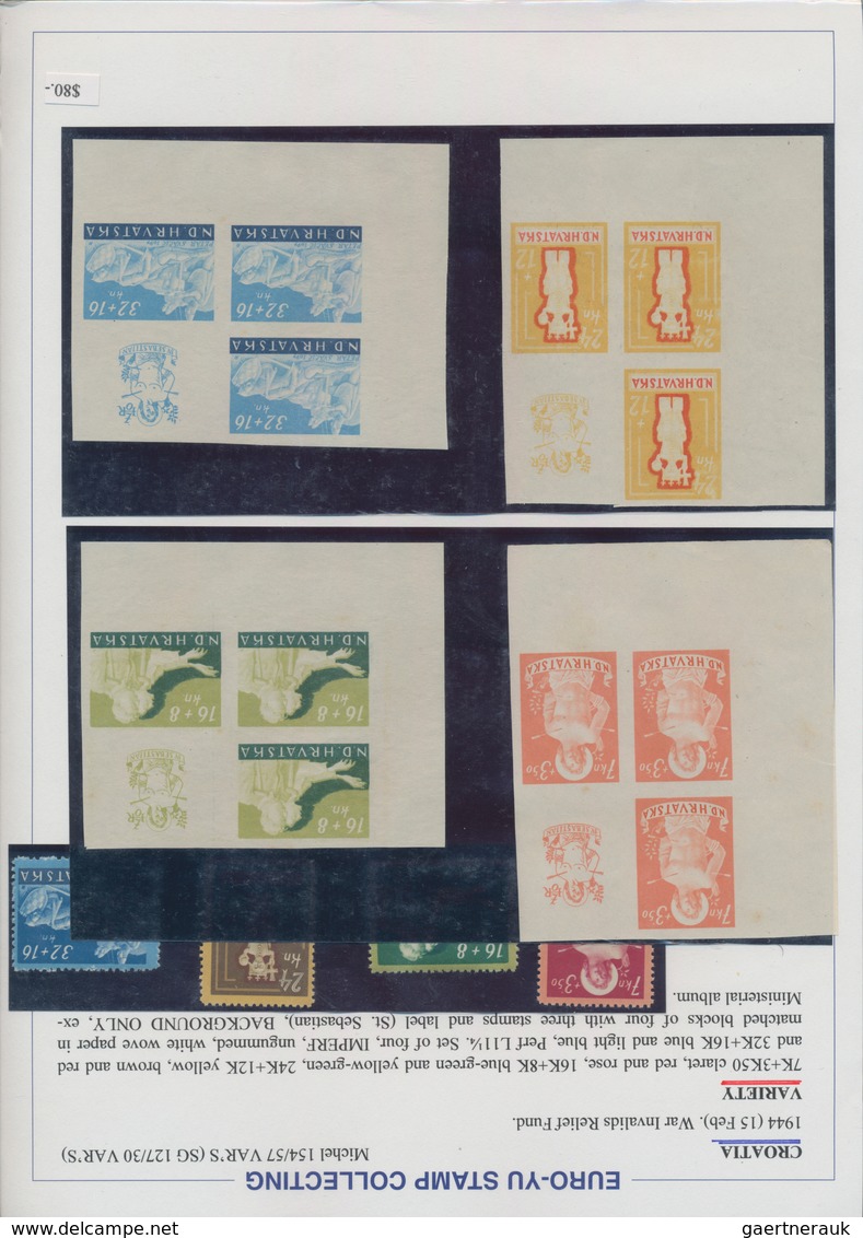 Kroatien: 1941/1945, Specialised U/m Collection On Written Up Album Pages, Comprising Overprint Sets - Croatie