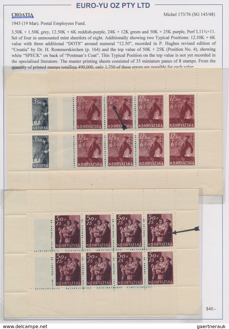 Kroatien: 1941/1945, Specialised U/m Collection On Written Up Album Pages, Comprising Overprint Sets - Croatie