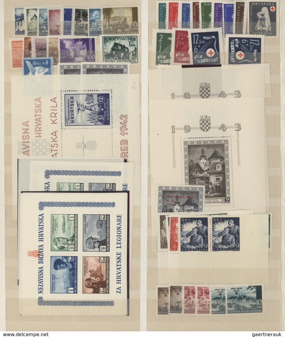 Kroatien: 1941/2000 (ca.), Comprehensive MNH Accumulation In A Stockbook, From A Good Section 1940s - Croacia