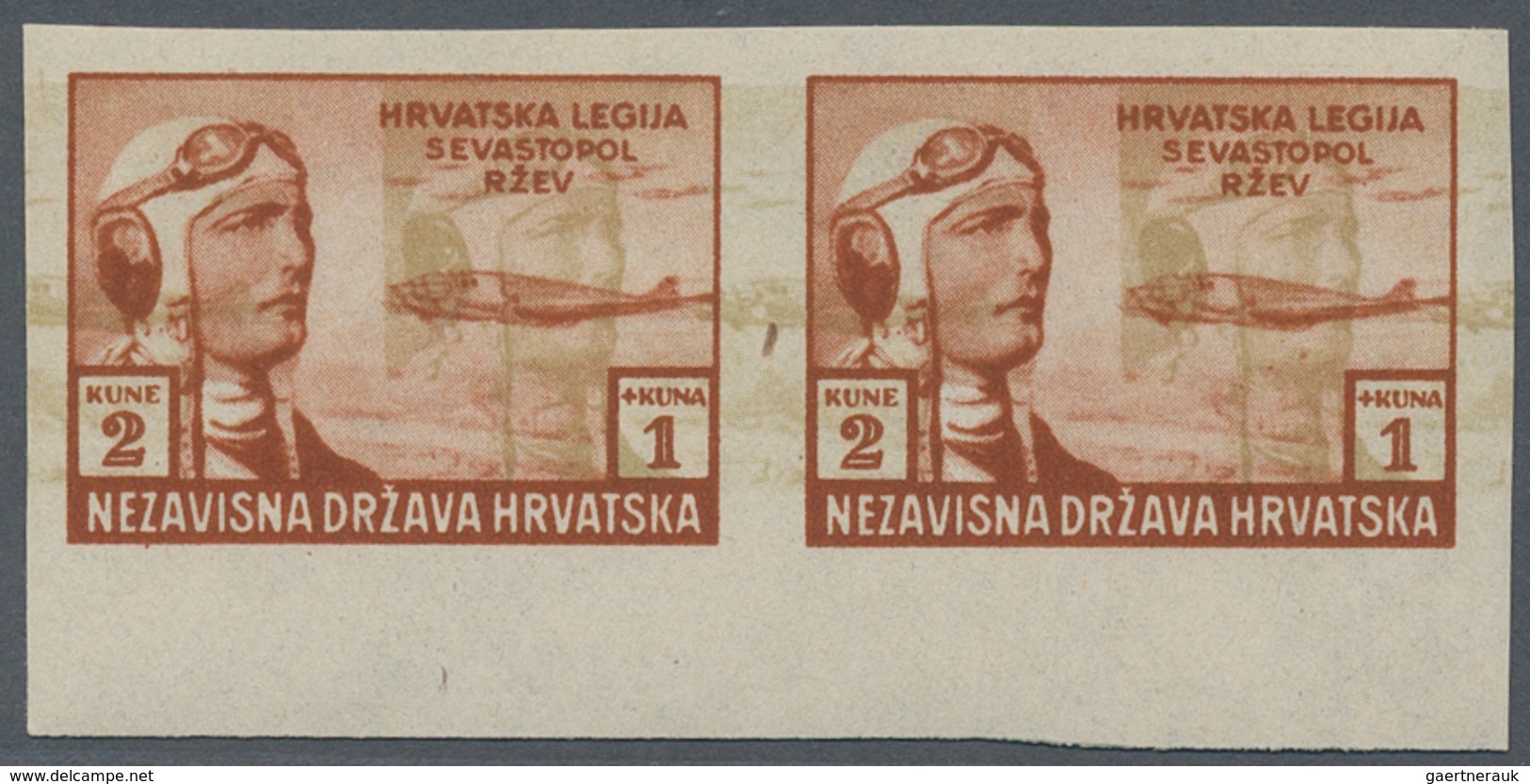 Kroatien: 1942, Croatian Legion, Specialised Assortment Of Apprx. 83 Stamps Showing Specialities Lik - Croatia