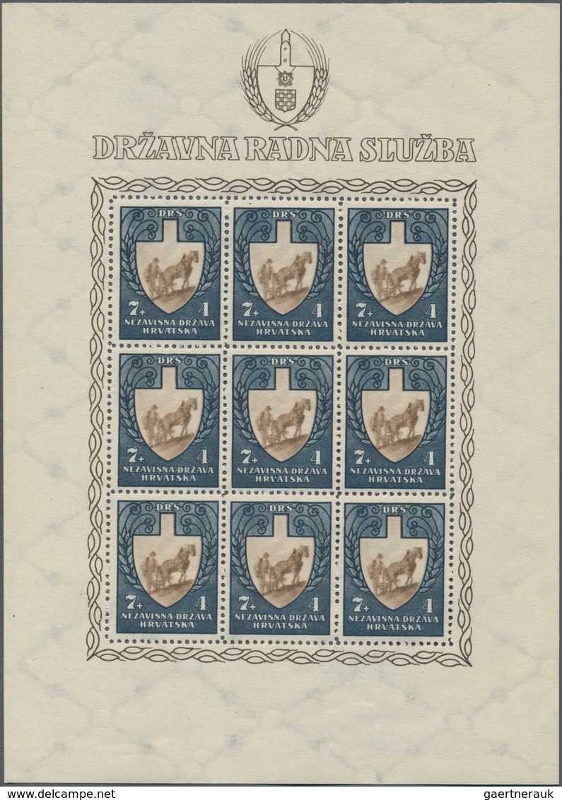 Kroatien: 1942/1945, Assortment Of 49 Mini Sheets (only Complete Sets), E.g. 1941 Red Cross, 1942 Ai - Kroatië