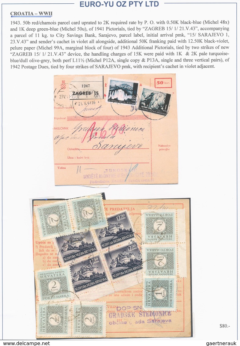 Kroatien: 1943/1944, Collection Of 39 (mainly Commercial) Covers/cards On Written Up Album Pages, In - Kroatië