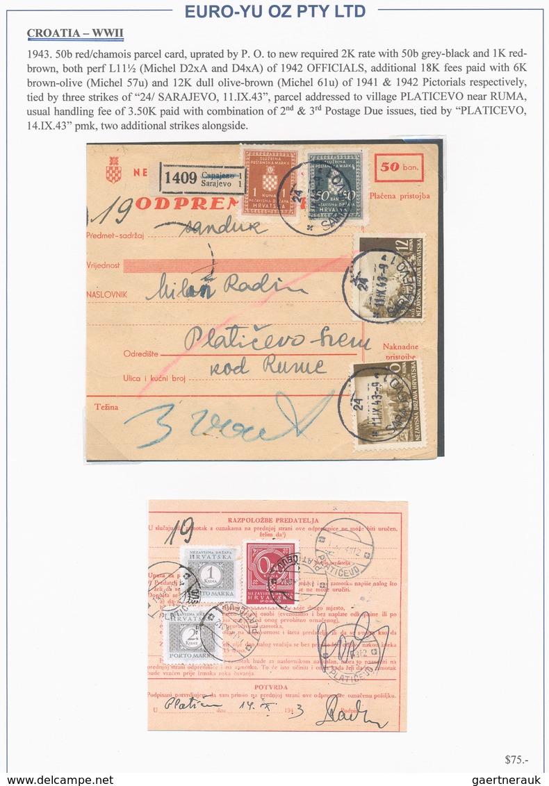 Kroatien: 1943/1944, Collection Of 39 (mainly Commercial) Covers/cards On Written Up Album Pages, In - Croacia