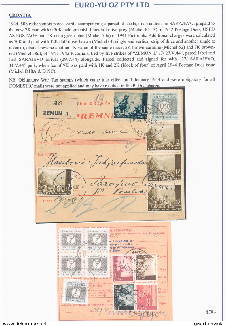 Kroatien: 1943/1944, Collection Of 39 (mainly Commercial) Covers/cards On Written Up Album Pages, In - Kroatië