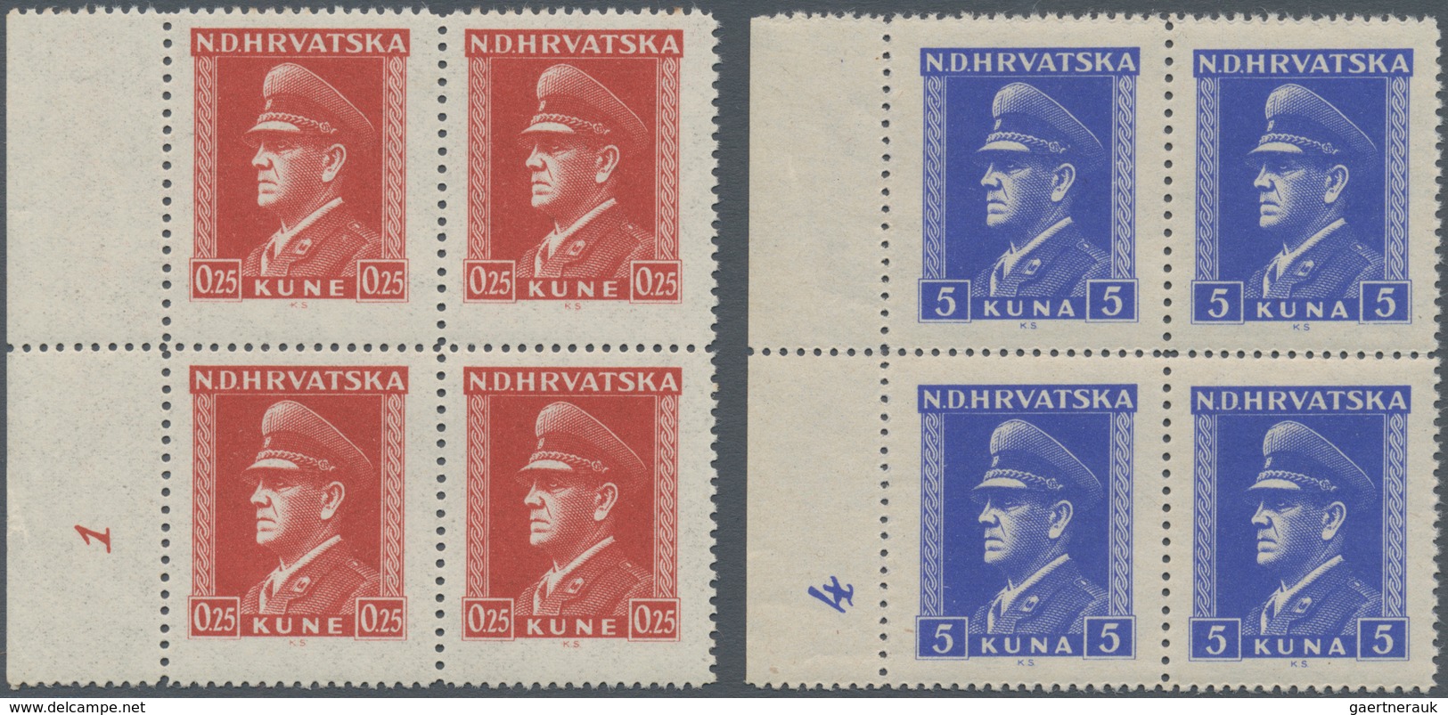 Kroatien: 1943/1944, Definitives "Ante Pavelic", Specialised Assortment Of Apprx. 387 Stamps Showing - Croacia
