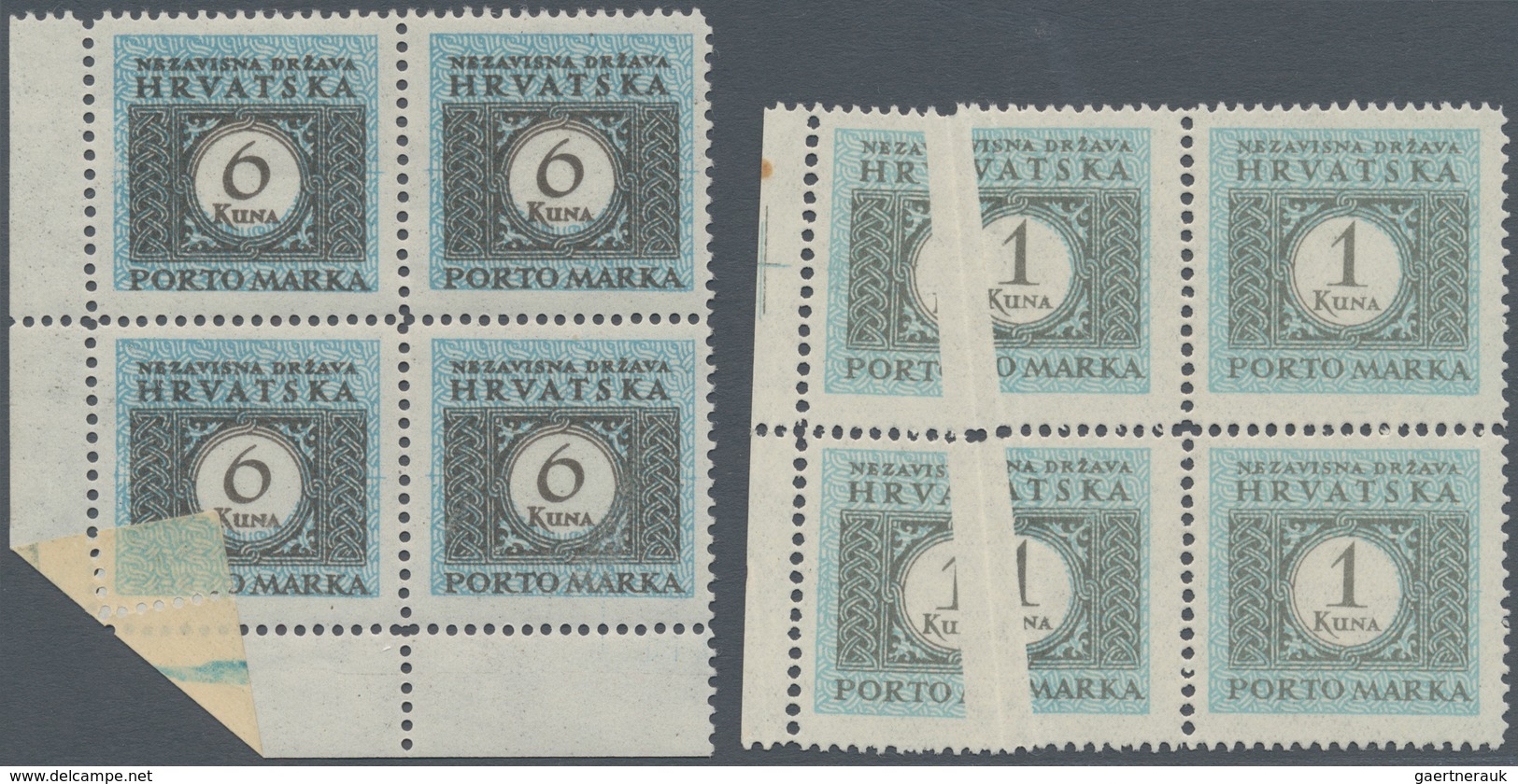 Kroatien - Portomarken: 1942/1944, Cyphers, Specialised Assortment Of Apprx. 360 Stamps Showing Spec - Croacia