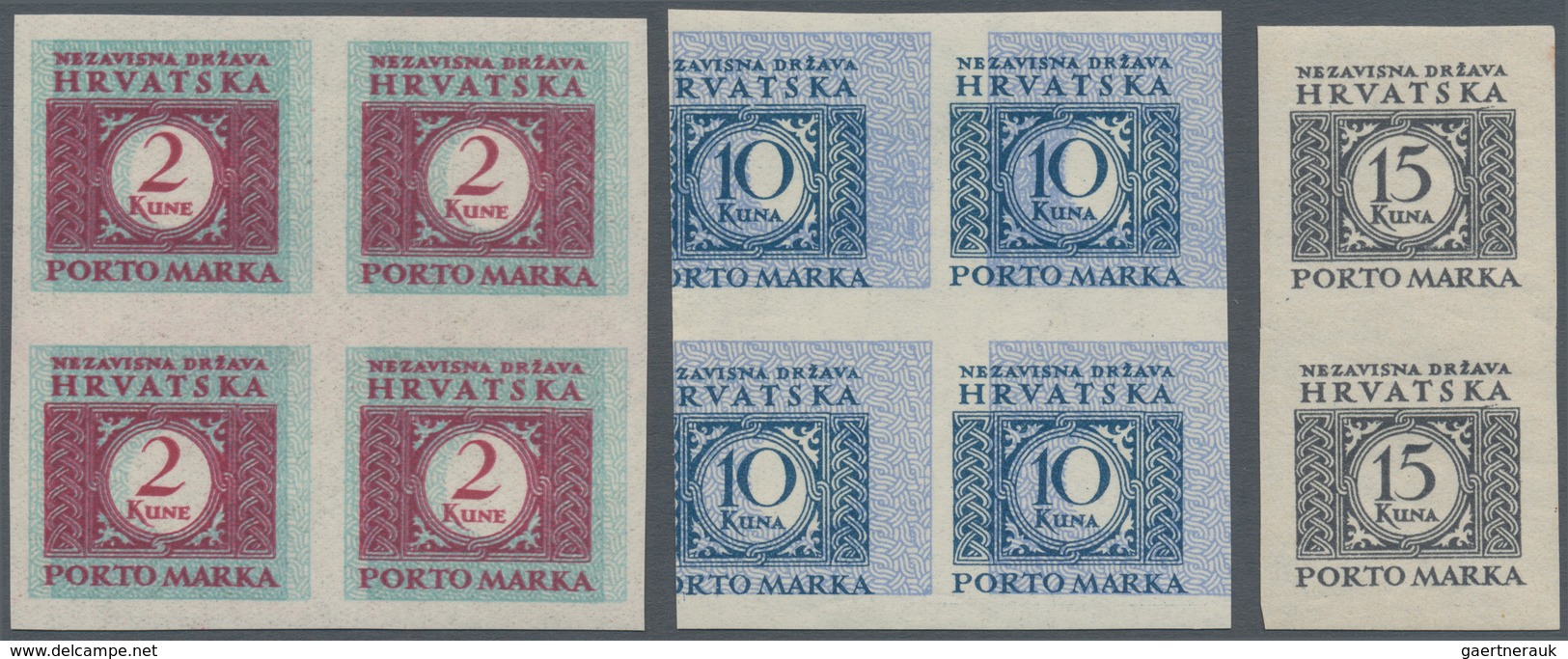 Kroatien - Portomarken: 1942/1944, Cyphers, Specialised Assortment Of Apprx. 360 Stamps Showing Spec - Croacia