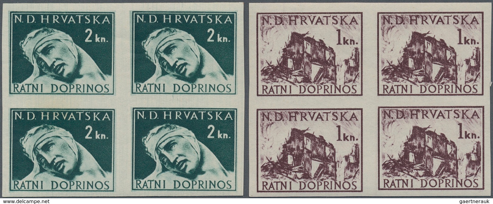 Kroatien - Zwangszuschlagsmarken: 1944, War Tax, Specialised Assortment Of Apprx. 72 Stamps Showing - Croatie