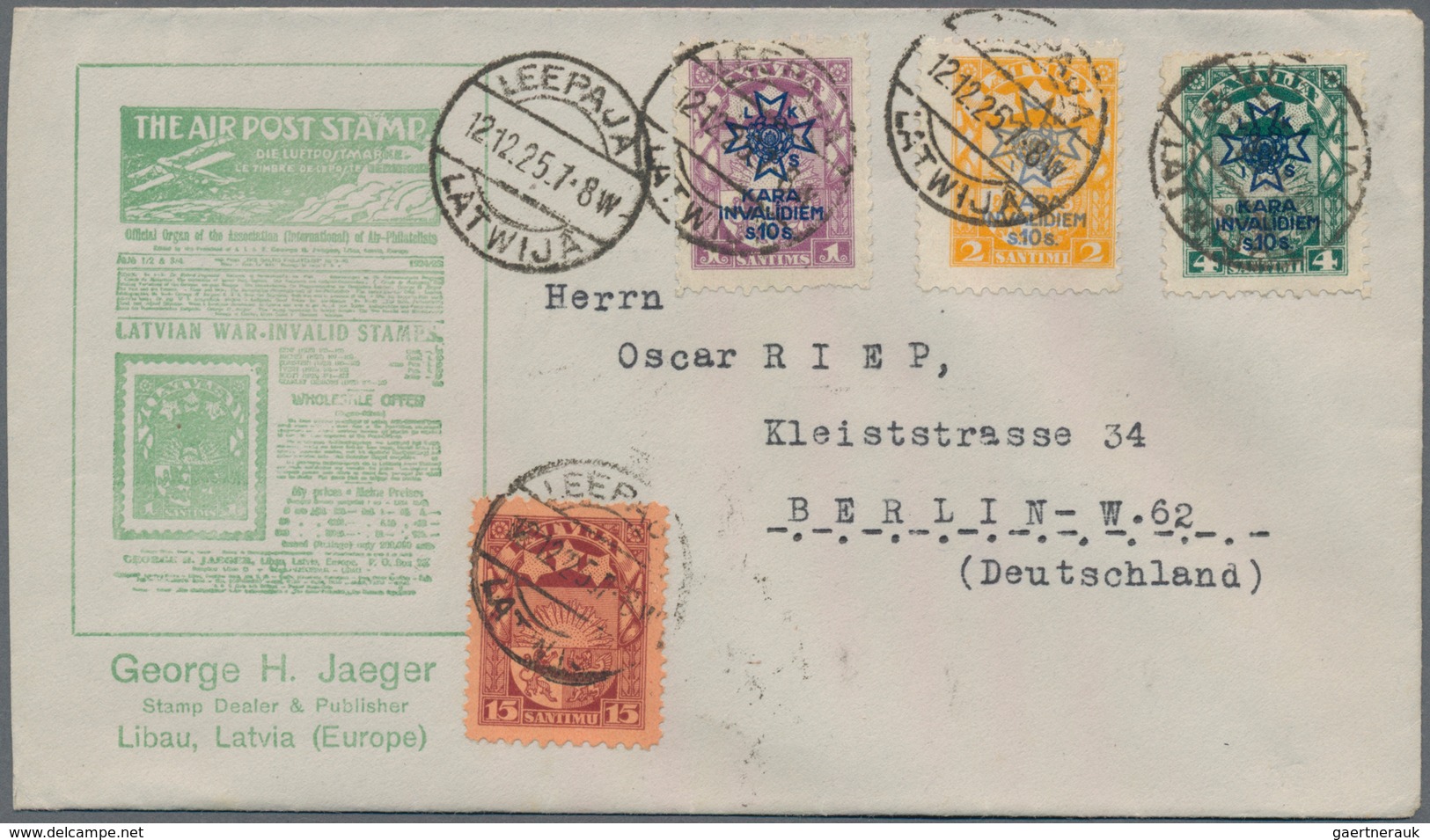 Lettland: 1919 - 1940, Lot Of 19 Covers, While Letters, Postal Stationeries And Postcards With Censo - Letland