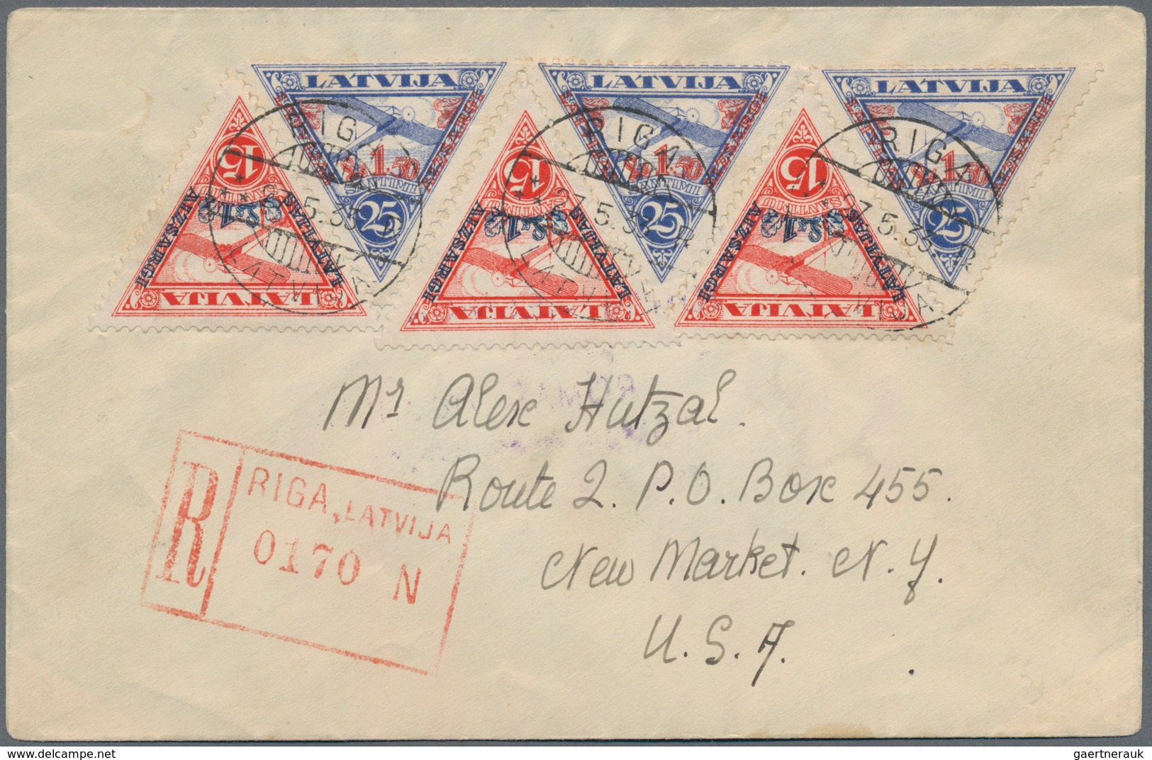 Lettland: 1923 - 1937, 10 Better Airmail Receipts From Lithuania, Including Registered Mail, With E. - Lettland