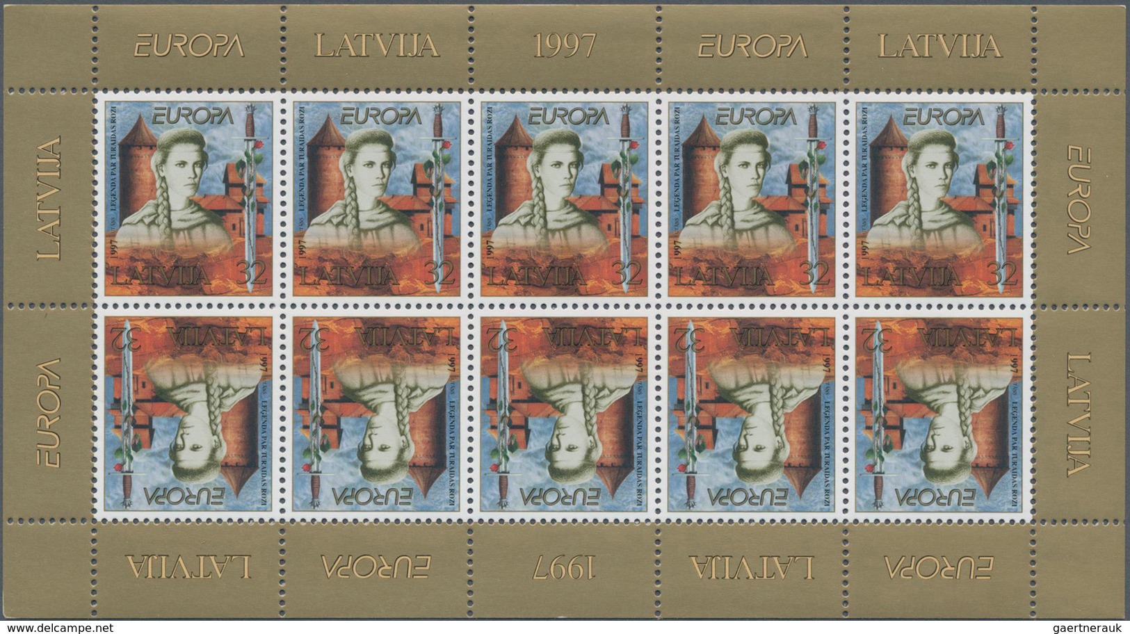 Lettland: 1997, Europa-CEPT 'Myths And Legends' 32s. In A Lot With 200 Complete Sheetlets With Ten S - Lettonie