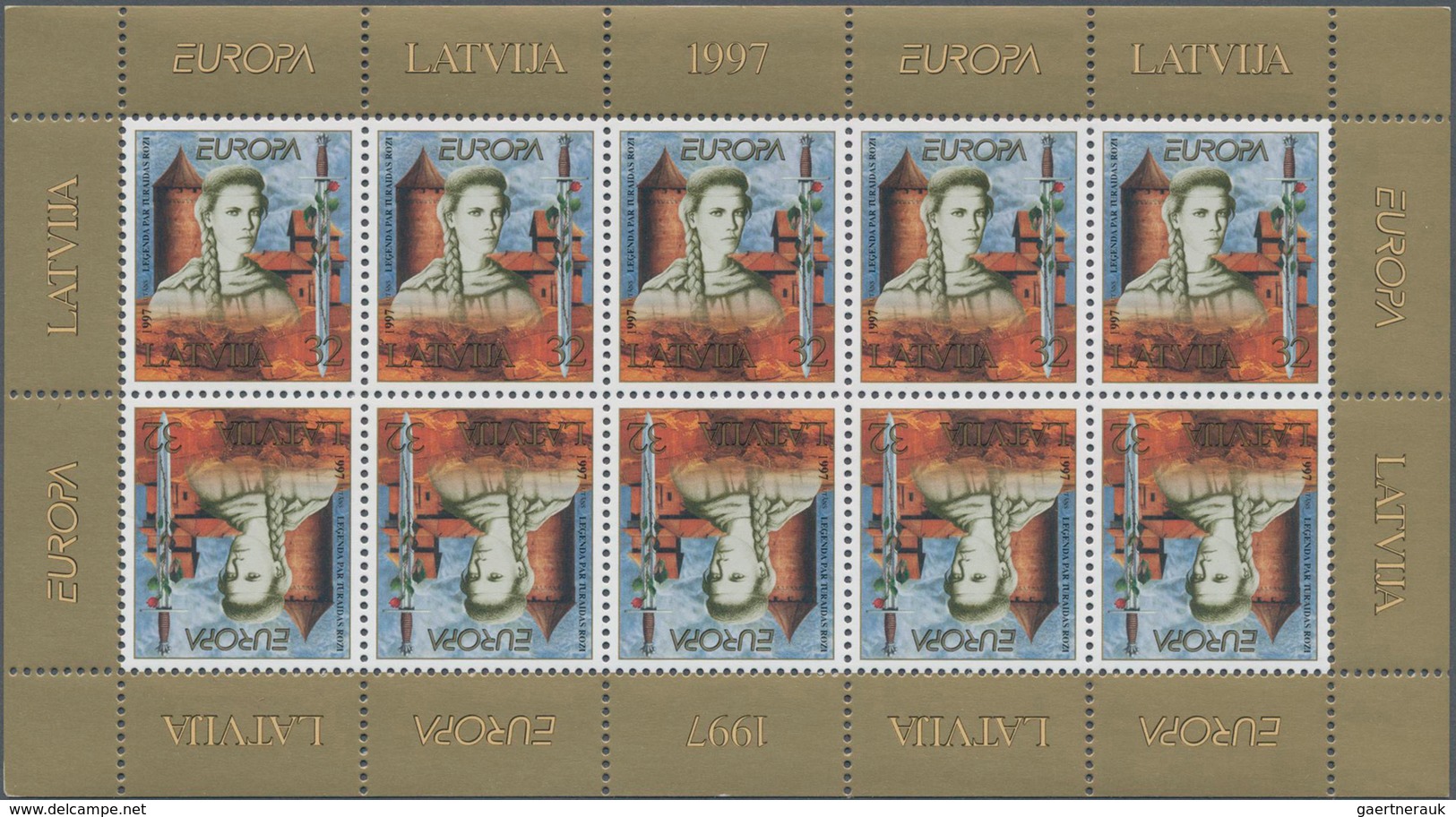 Lettland: 1997, Europa-CEPT 'Myths And Legends' 32s. In A Lot With 200 Complete Sheetlets With Ten S - Letland