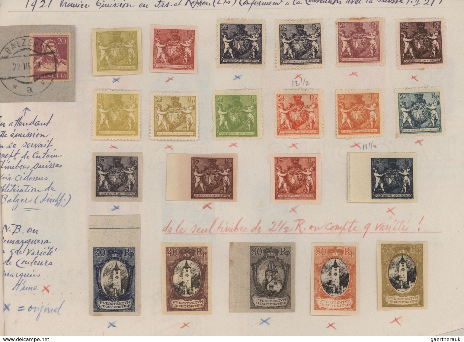 Liechtenstein: 1912/1921, Sammlungspartie Auf Blättern Ab Der Ersten Ausgabe, Dabei Auch 21 Gezähnte - Lotes/Colecciones