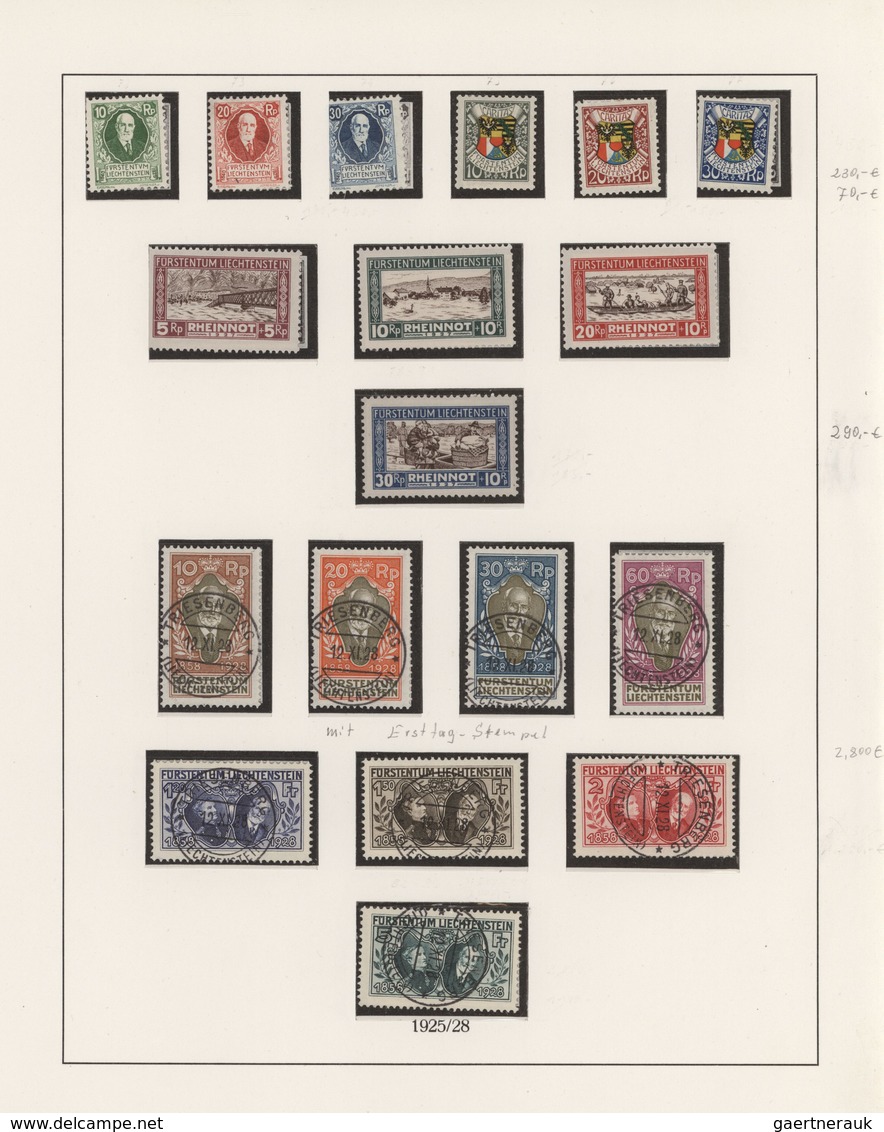 Liechtenstein: 1912/2008, Oft Postfrische Sammlung In Drei Lindner-Vordruckalben, In Den Hauptnummer - Verzamelingen